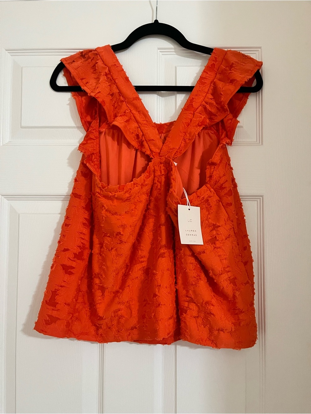 NWT Lauren Conrad Orange floral print blouse - Picture 3 of 6